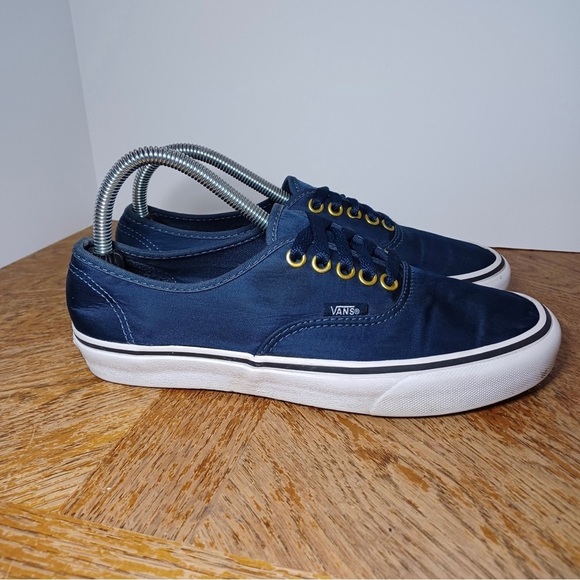 Vans Authentic Skate Shoes Blue/White and gold eyelets Womens Size 8.5 -721454 - Picture 1 of 9
